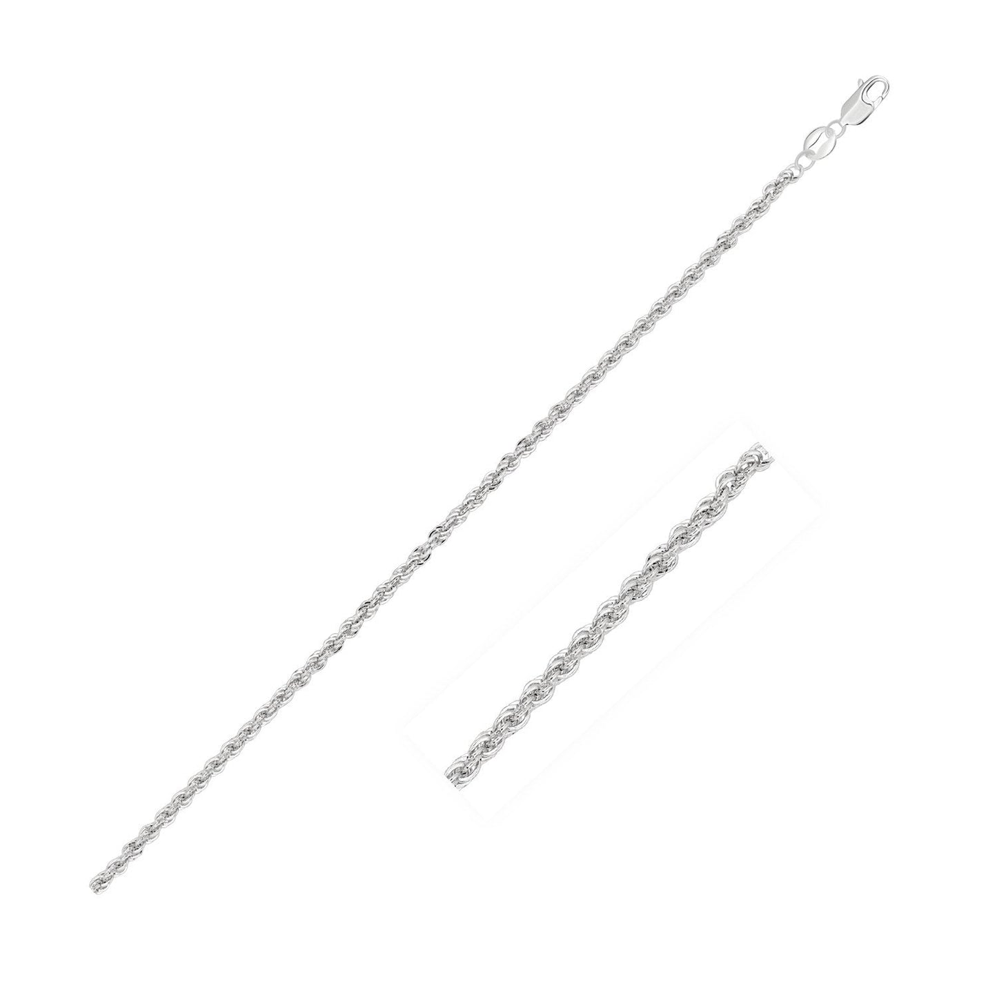 2.0mm 14k White Gold Light Rope Chain Bids.com