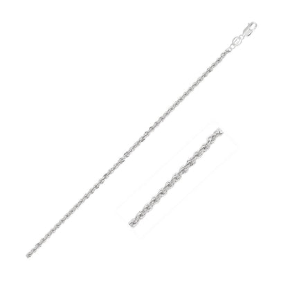 2.0mm 14k White Gold Light Rope Chain Bids.com