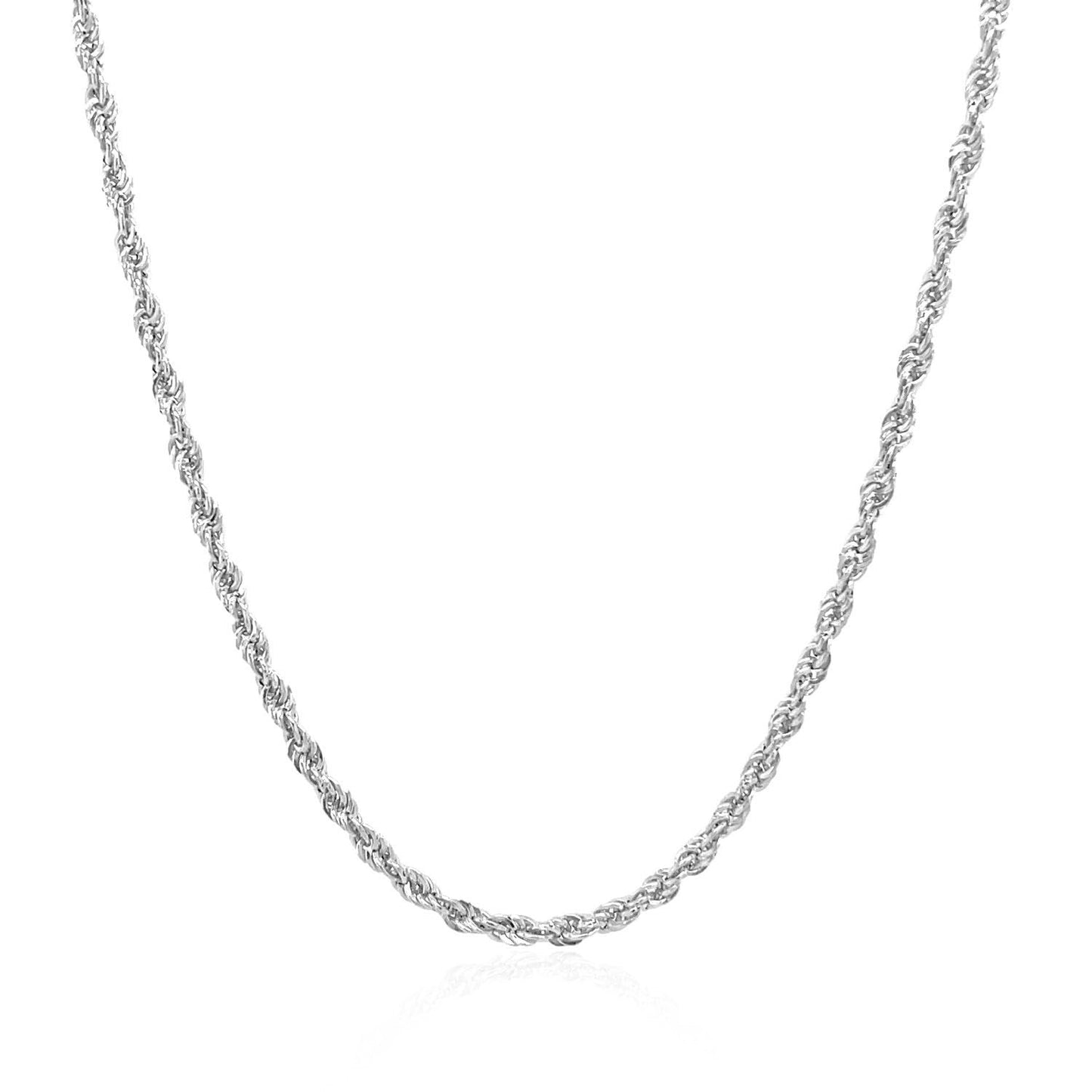 2.0mm 14k White Gold Light Rope Chain Bids.com