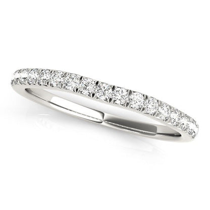 14k White Gold Curved Style Diamond Wedding Ring (1/3 cttw) Bids.com