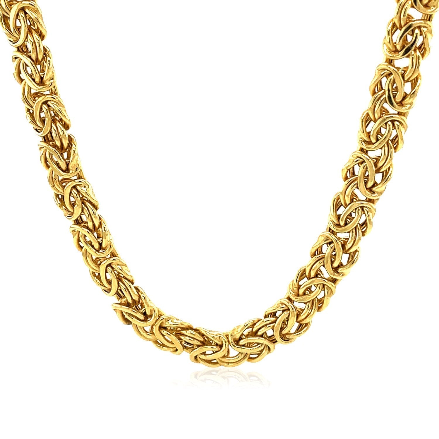 14k Yellow Gold Byzantine Motif Chain Necklace Bids.com