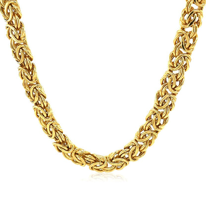 14k Yellow Gold Byzantine Motif Chain Necklace Bids.com