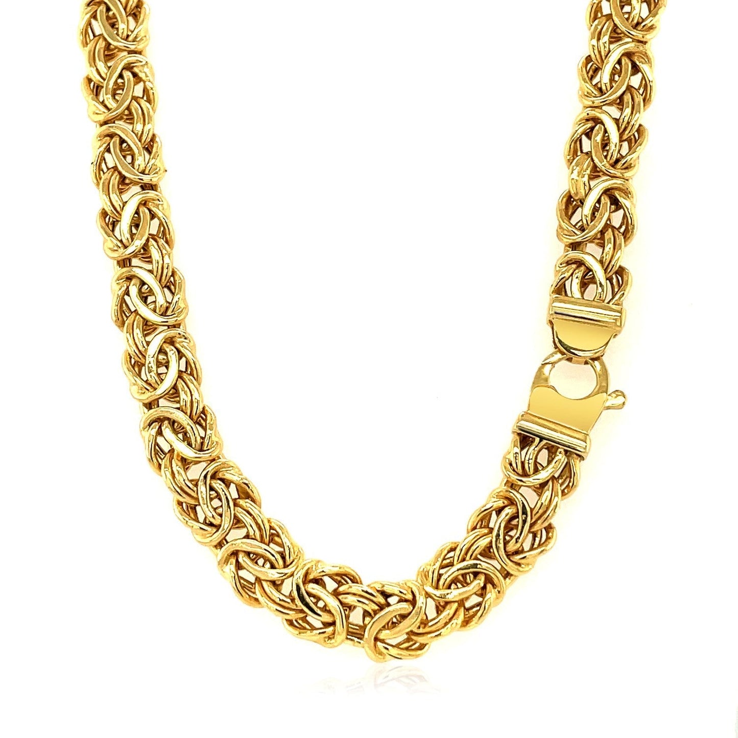 14k Yellow Gold Byzantine Motif Chain Necklace Bids.com