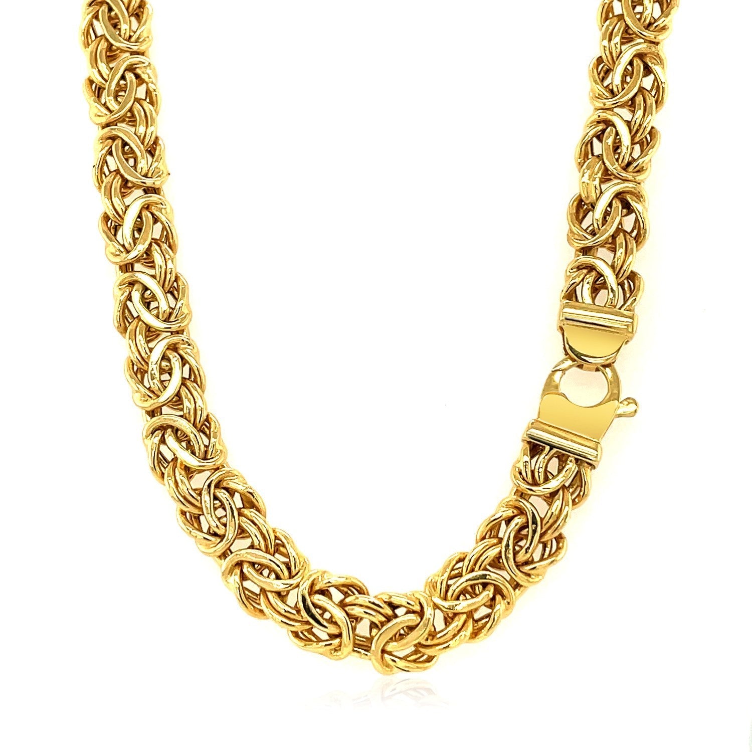 14k Yellow Gold Byzantine Motif Chain Necklace Bids.com