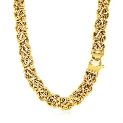 14k Yellow Gold Byzantine Motif Chain Necklace Bids.com