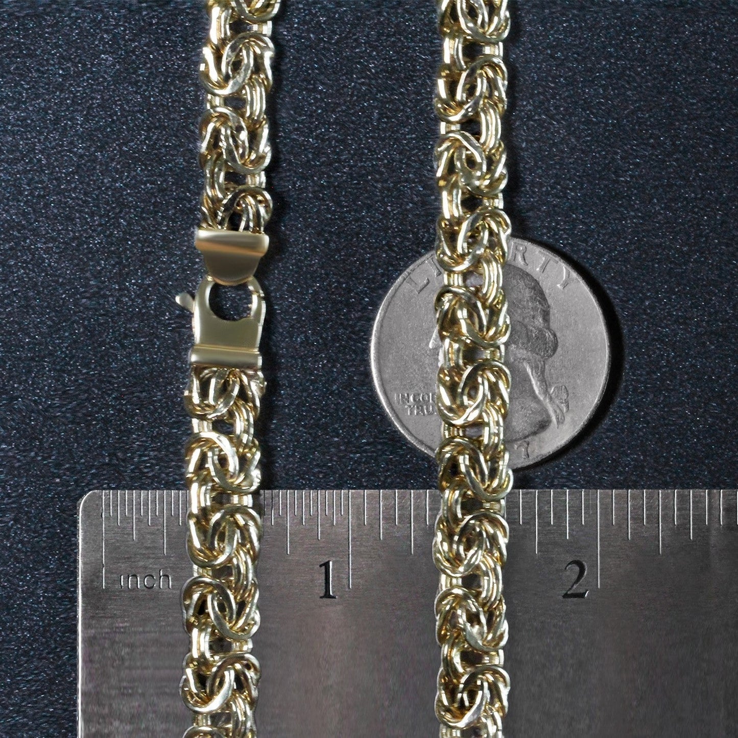 14k Yellow Gold Byzantine Motif Chain Necklace Bids.com