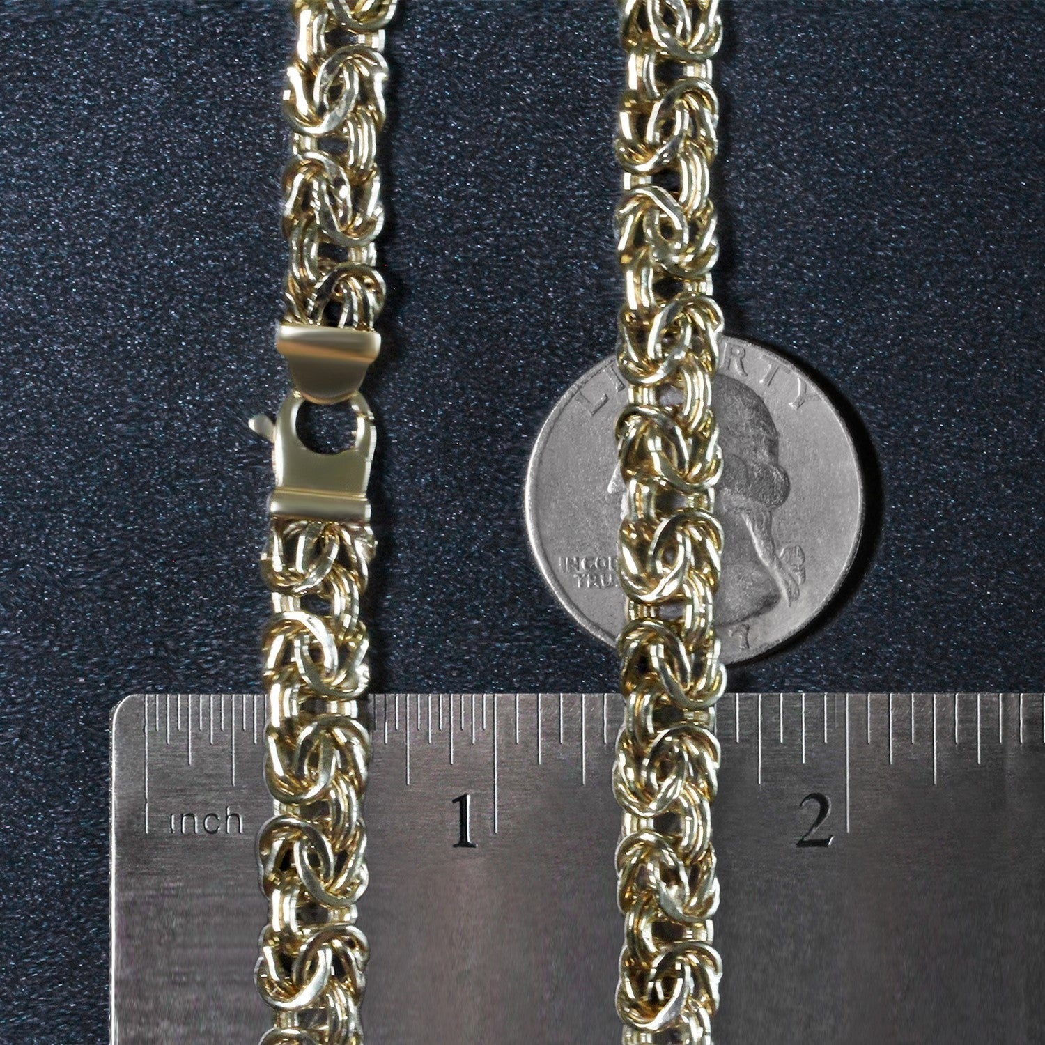 14k Yellow Gold Byzantine Motif Chain Necklace Bids.com