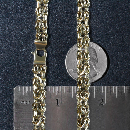 14k Yellow Gold Byzantine Motif Chain Necklace Bids.com
