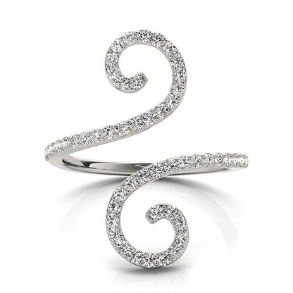 14k White Gold Diamond Open Flourish Style Ring (1/2 cttw) Bids.com