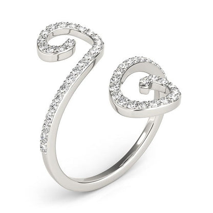 14k White Gold Diamond Open Flourish Style Ring (1/2 cttw) Bids.com