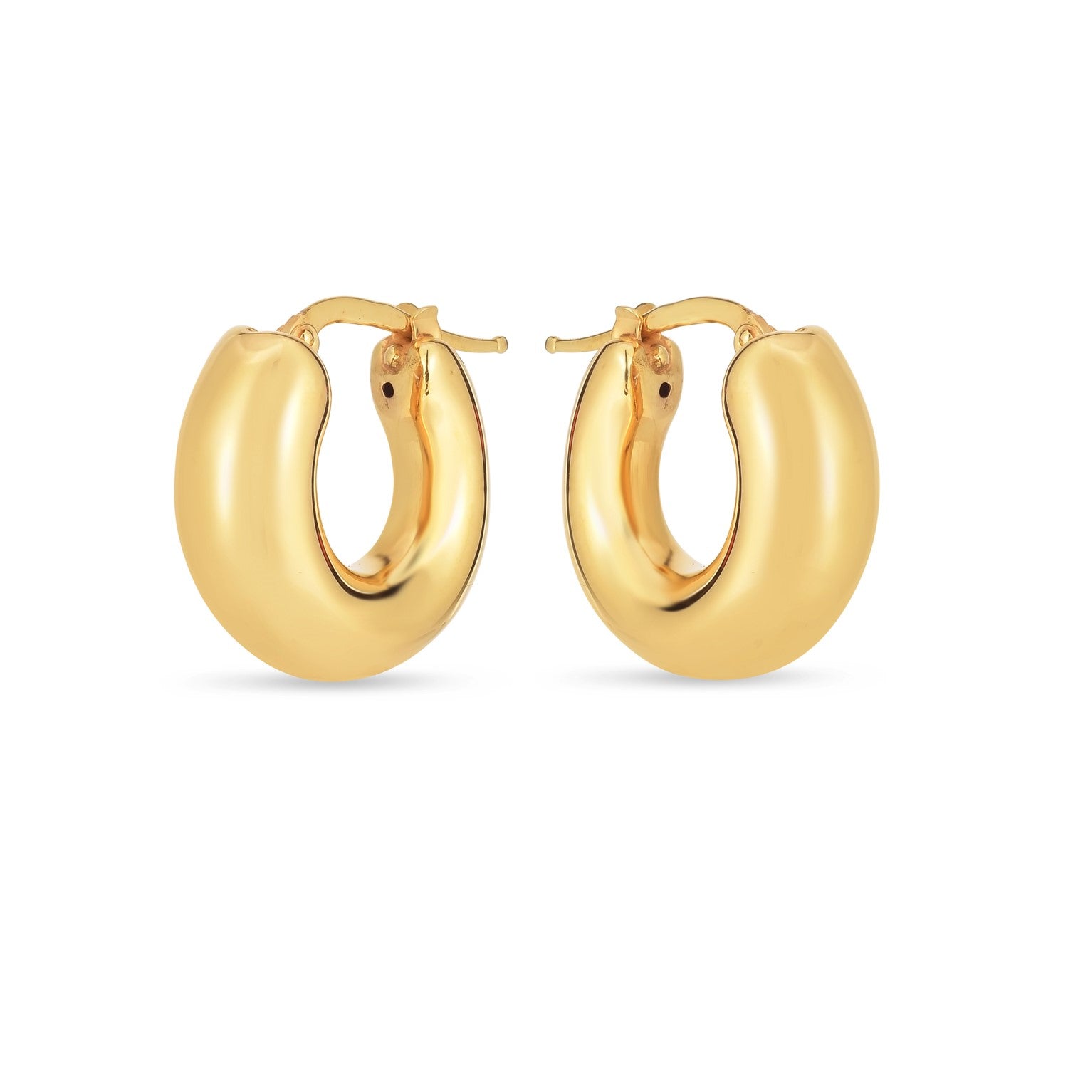 14k Yellow Gold Small Puffy Hoops Bids.com