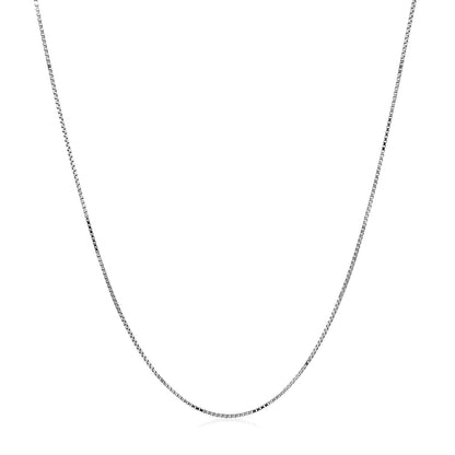 Double Extendable Box Chain in 14k White Gold (0.6mm) Bids.com