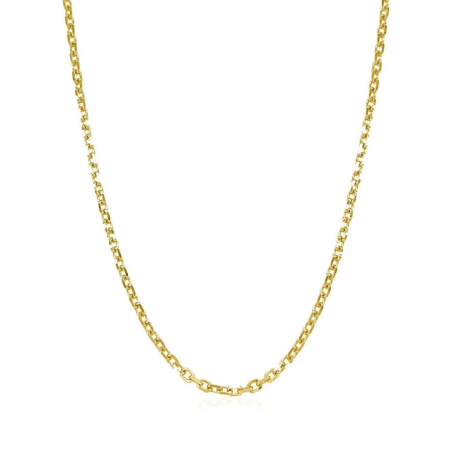 18k Yellow Gold Diamond Cut Cable Link Chain (1.90 mm) Bids.com