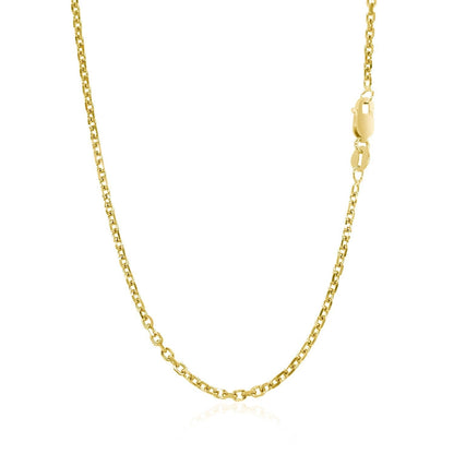 18k Yellow Gold Diamond Cut Cable Link Chain (1.90 mm) Bids.com