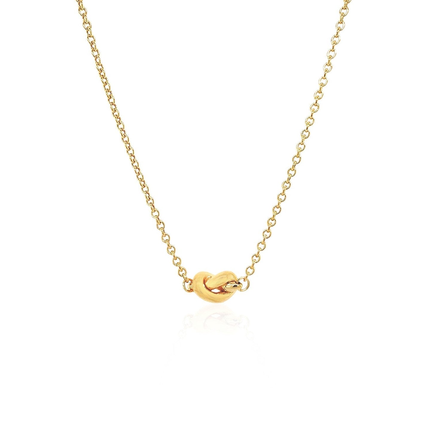 14k Yellow Gold Chain Necklace with Polished Knot Bids.com