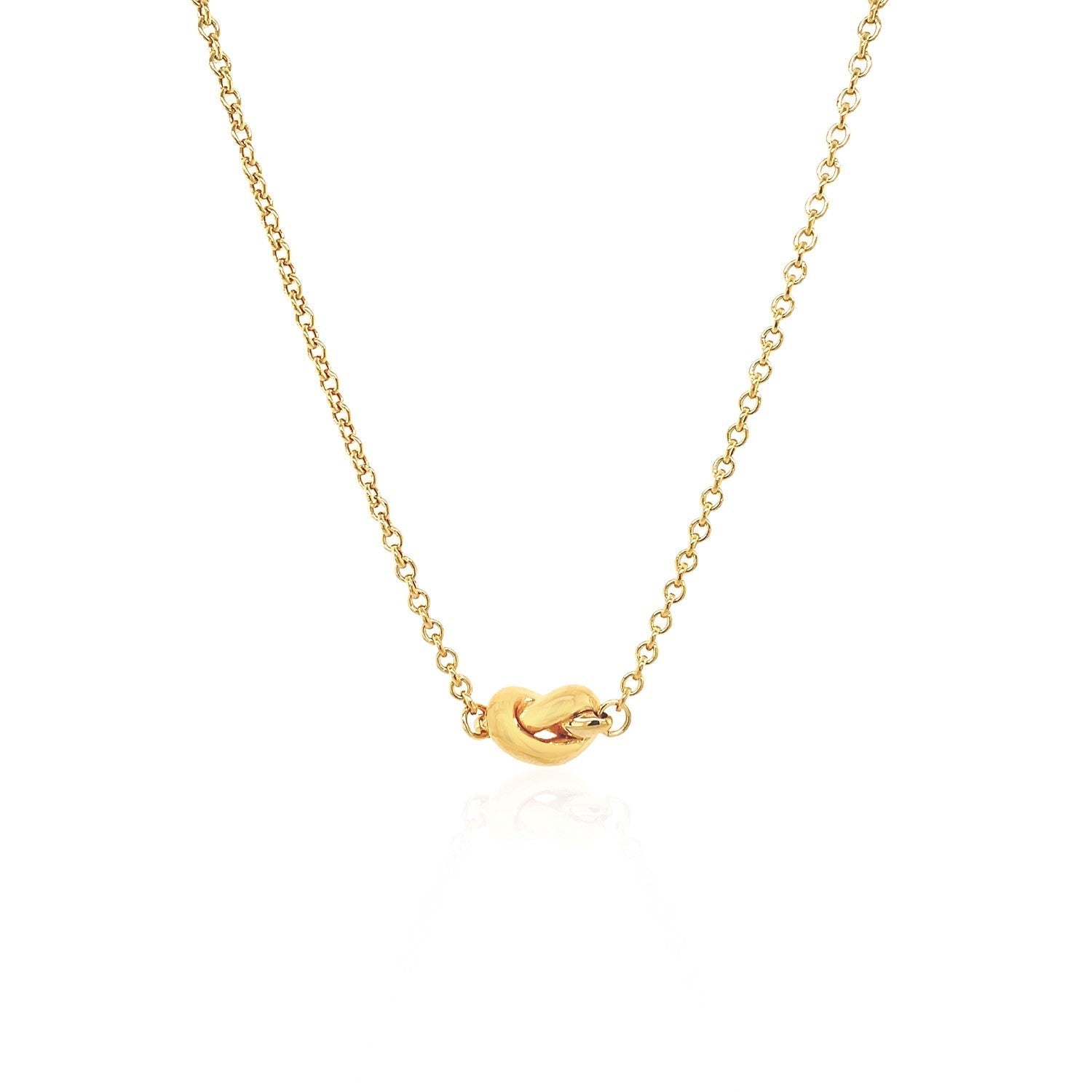 14k Yellow Gold Chain Necklace with Polished Knot Bids.com