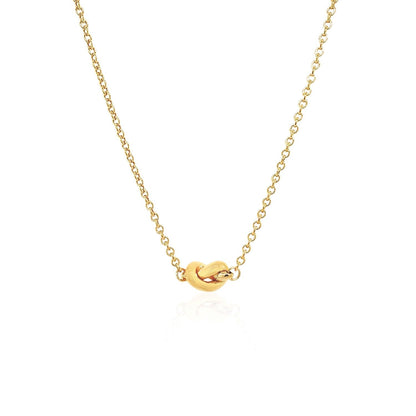 14k Yellow Gold Chain Necklace with Polished Knot Bids.com