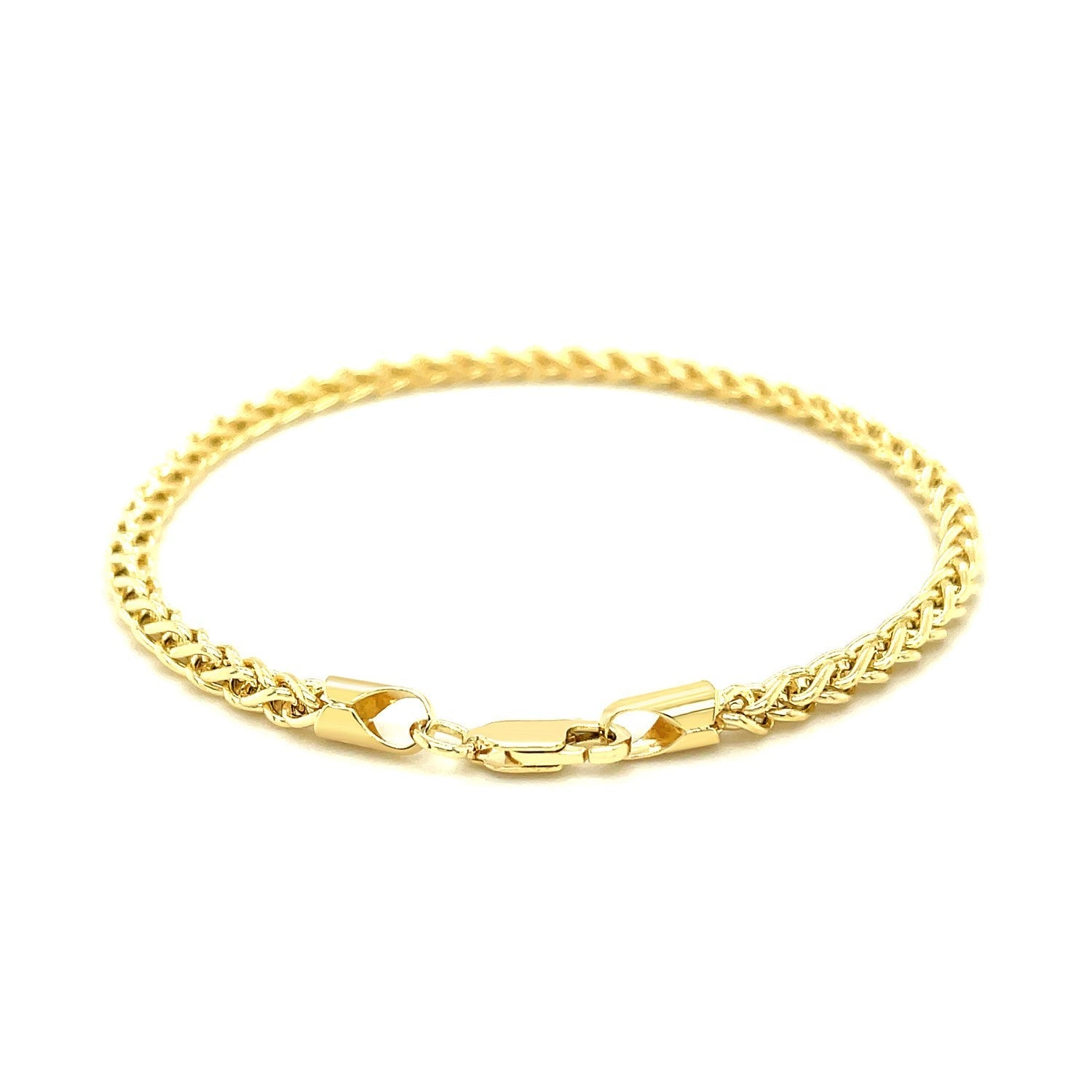 3.3mm 14k Yellow Gold Light Weight Wheat Bracelet Bids.com