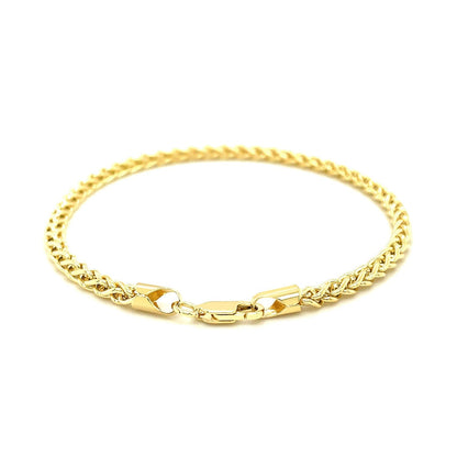 3.3mm 14k Yellow Gold Light Weight Wheat Bracelet Bids.com
