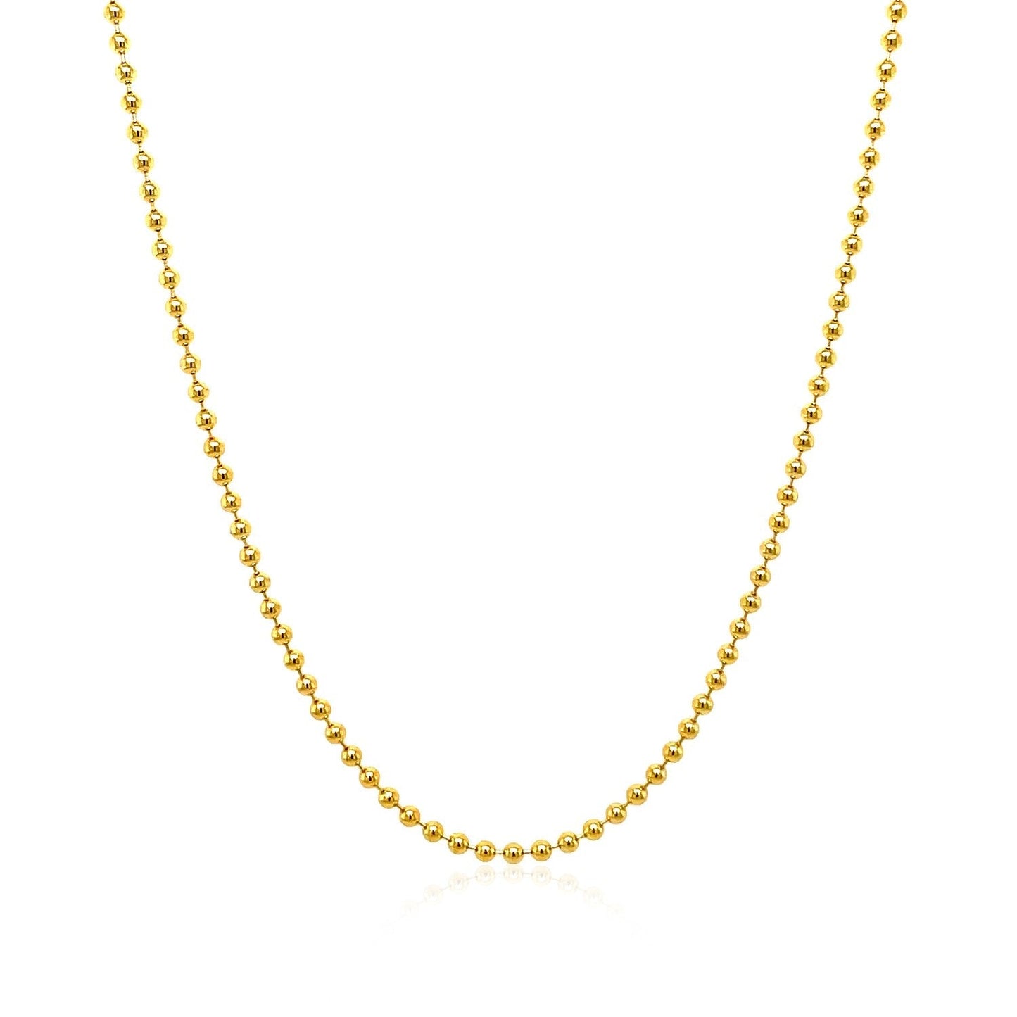 14k Yellow Gold Bead Chain 1.5mm Bids.com