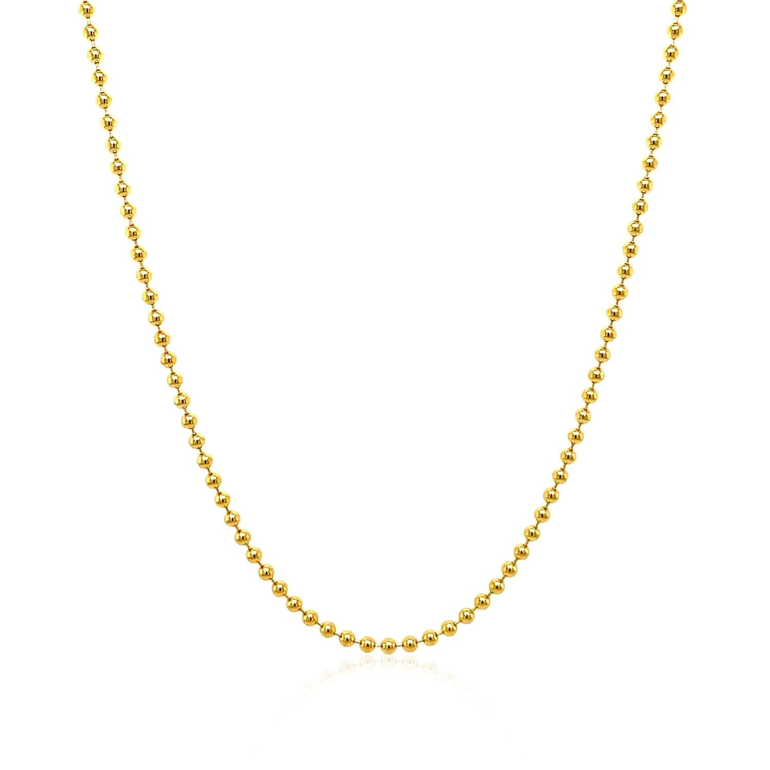14k Yellow Gold Bead Chain 1.5mm Bids.com