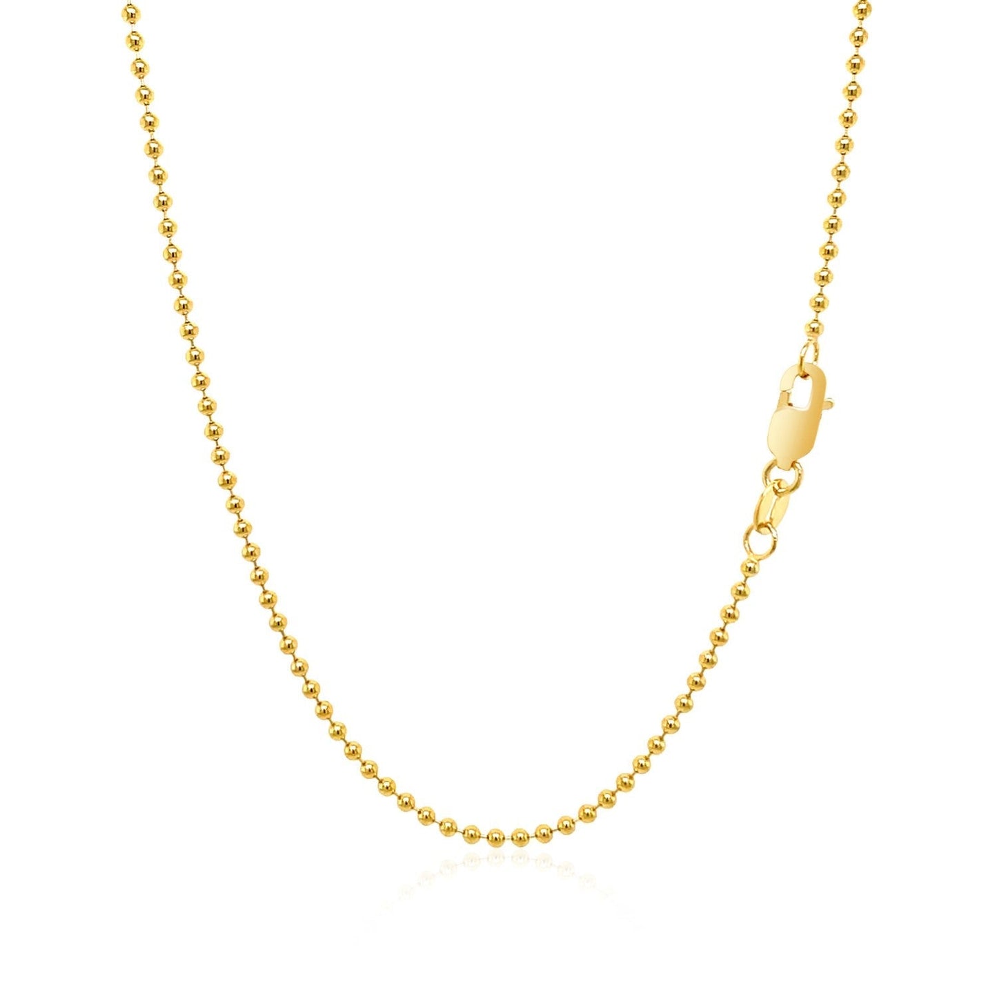 14k Yellow Gold Bead Chain 1.5mm Bids.com