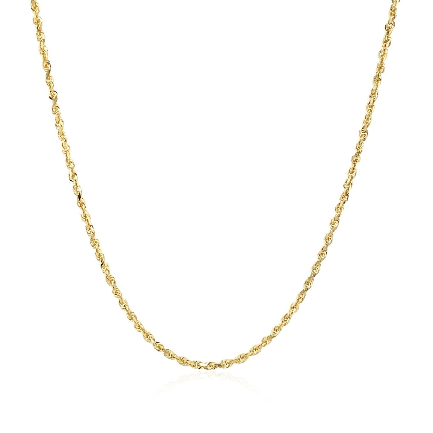 10k Yellow Gold Solid Diamond Cut Rope Chain 1.4mm Bids.com