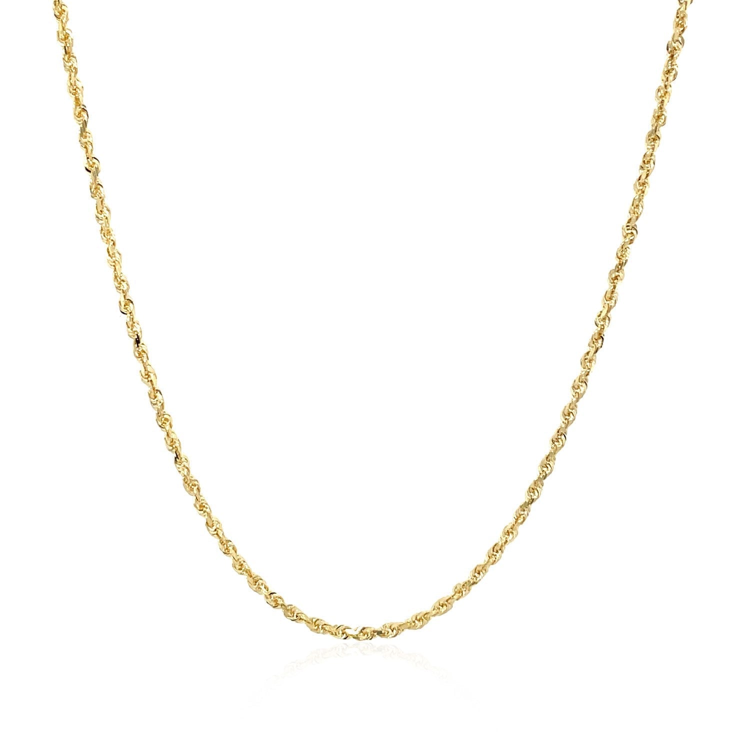 10k Yellow Gold Solid Diamond Cut Rope Chain 1.4mm Bids.com
