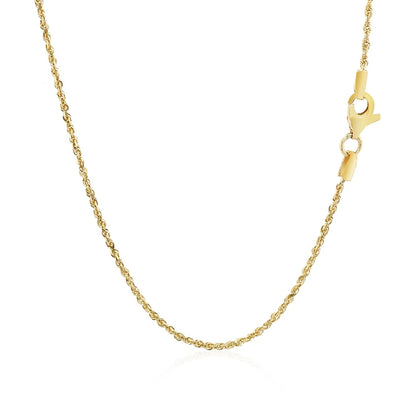 10k Yellow Gold Solid Diamond Cut Rope Chain 1.4mm Bids.com