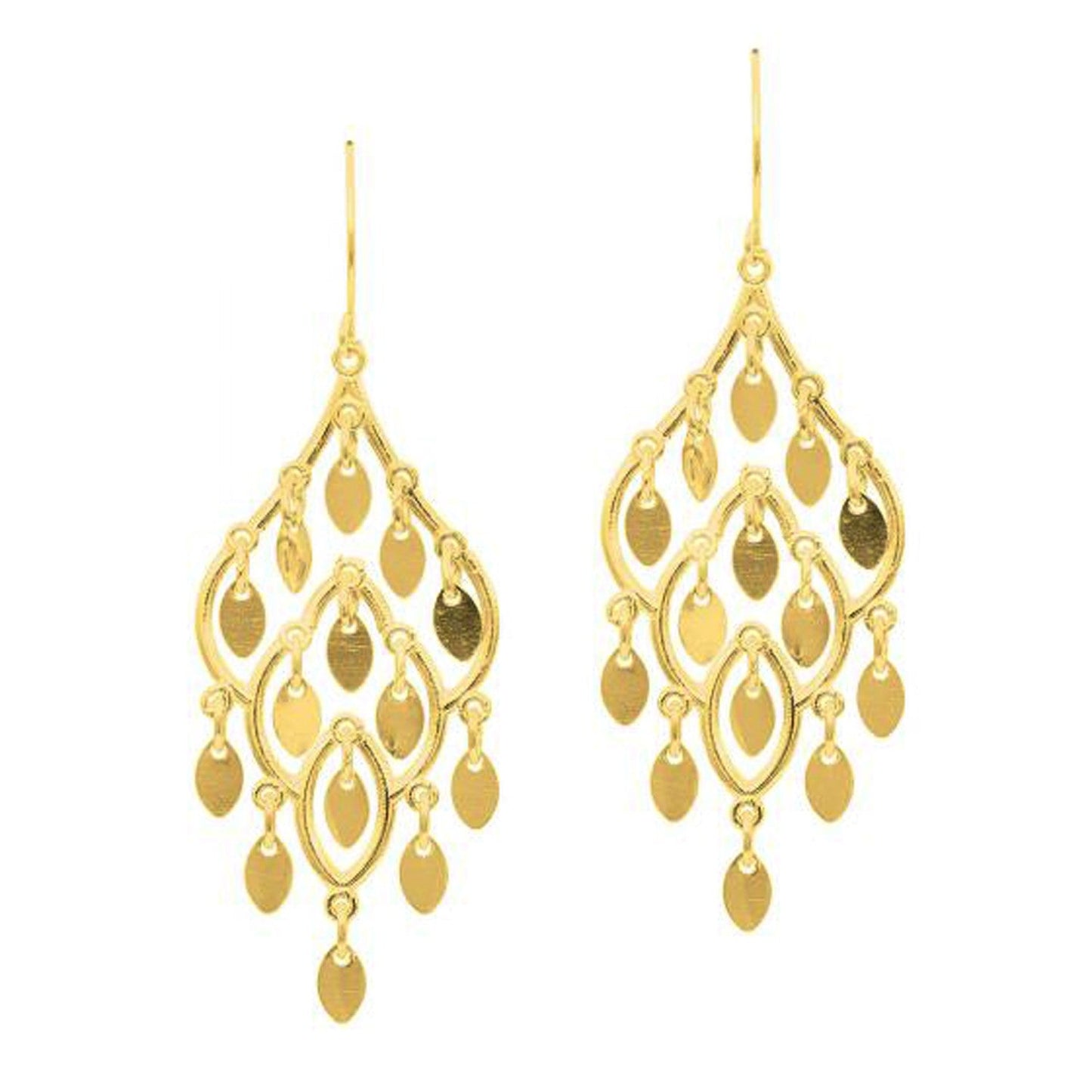 14K Yellow Gold Polished Chandelier Earring Bids.com