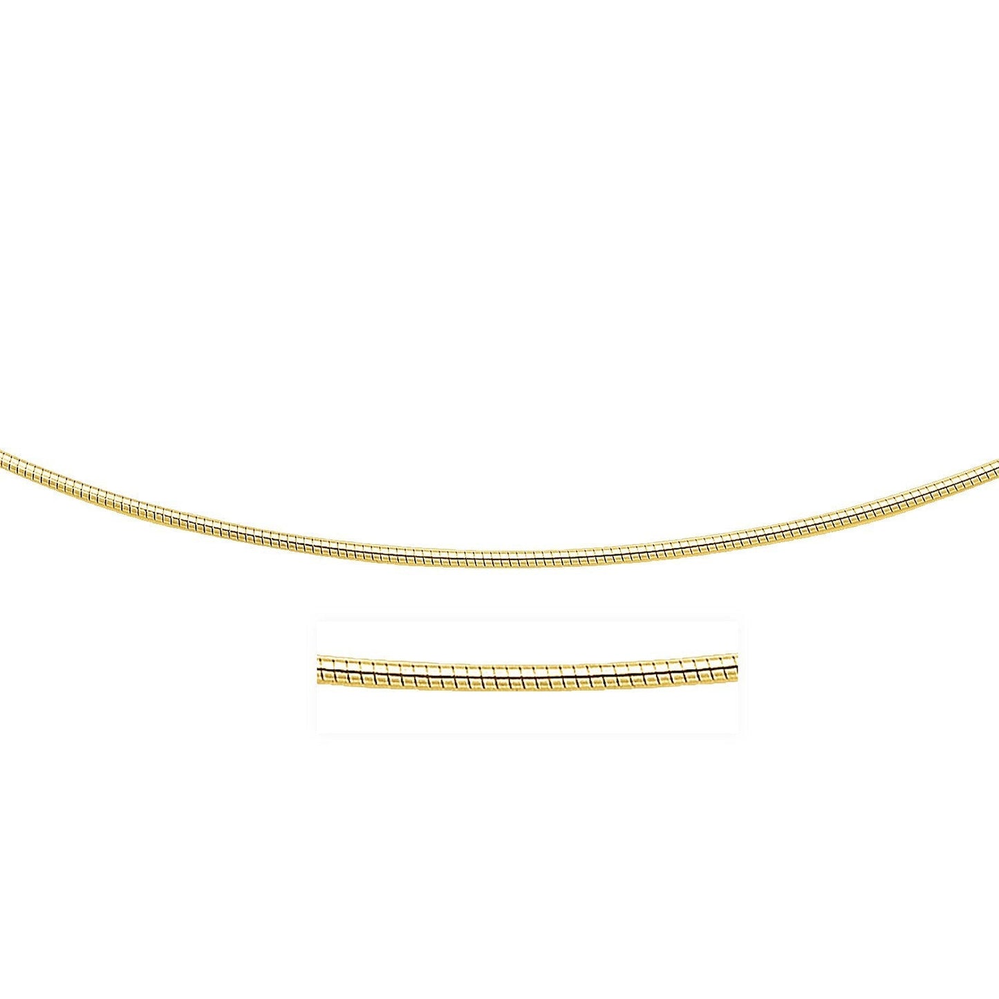 14k Yellow Gold Necklace in a Round Omega Chain Style Bids.com