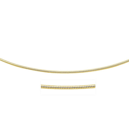 14k Yellow Gold Necklace in a Round Omega Chain Style Bids.com