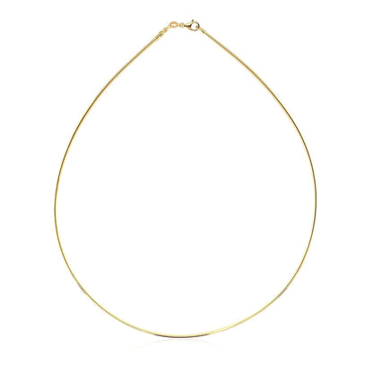 14k Yellow Gold Necklace in a Round Omega Chain Style Bids.com