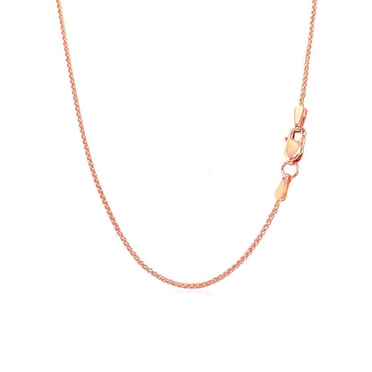 14k Rose Gold Round Wheat Chain (1.00 mm) Bids.com