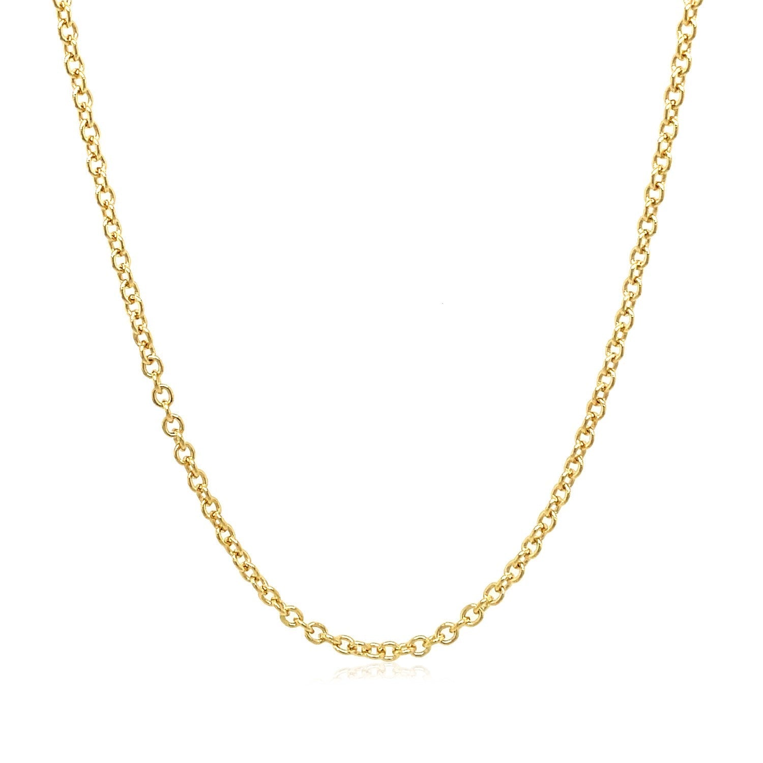 14k Yellow Gold Round Cable Link Chain 1.9mm Bids.com