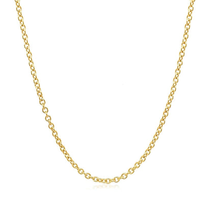 14k Yellow Gold Round Cable Link Chain 1.9mm Bids.com