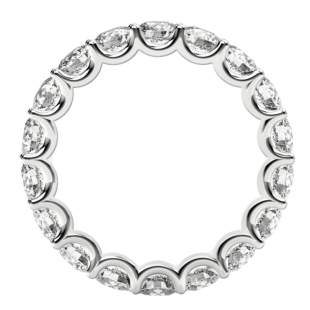 Round Cut Lab Grown Diamond Eternity Ring in 14k White Gold (2 cttw FG/VS2) Bids.com
