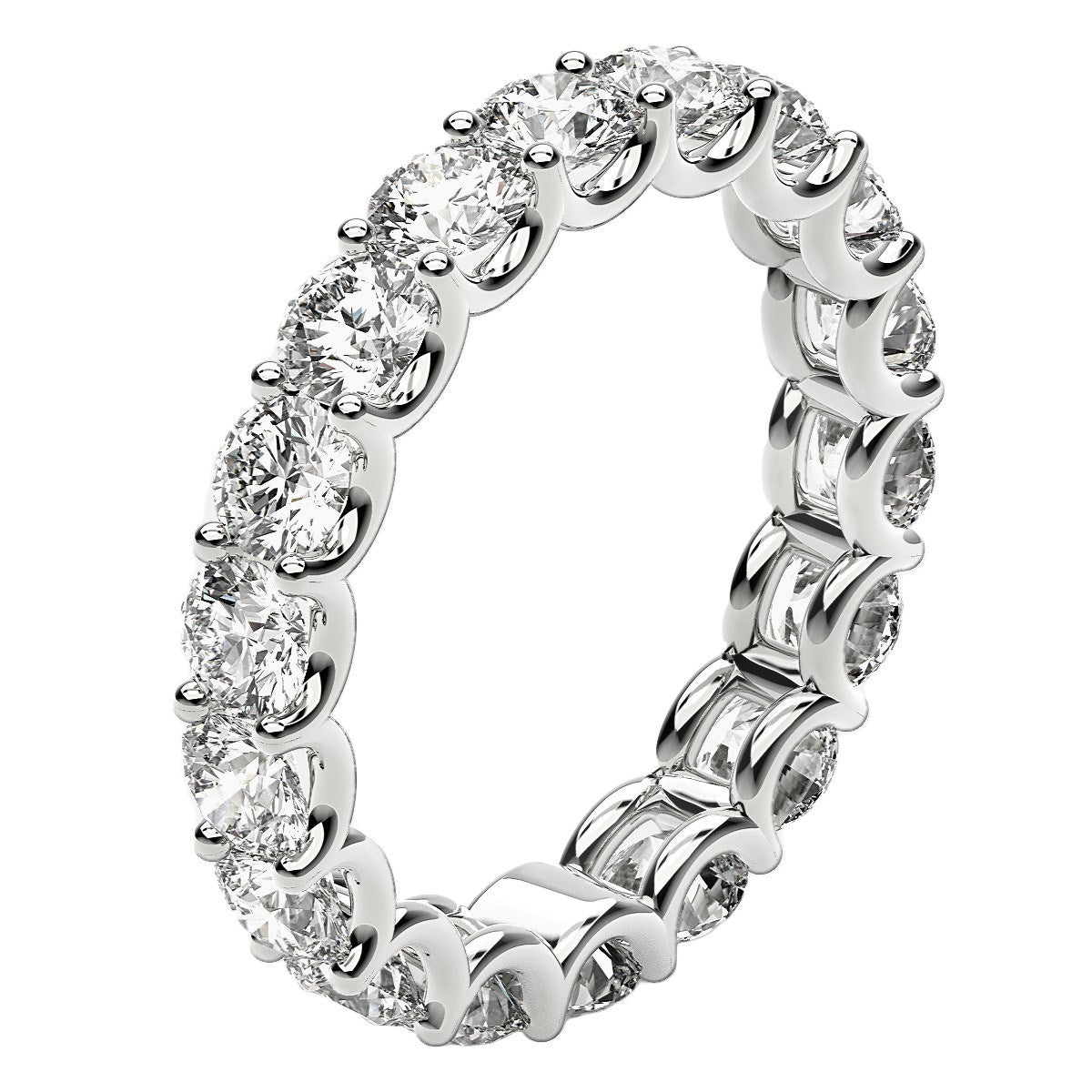 Round Cut Lab Grown Diamond Eternity Ring in 14k White Gold (2 cttw FG/VS2) Bids.com
