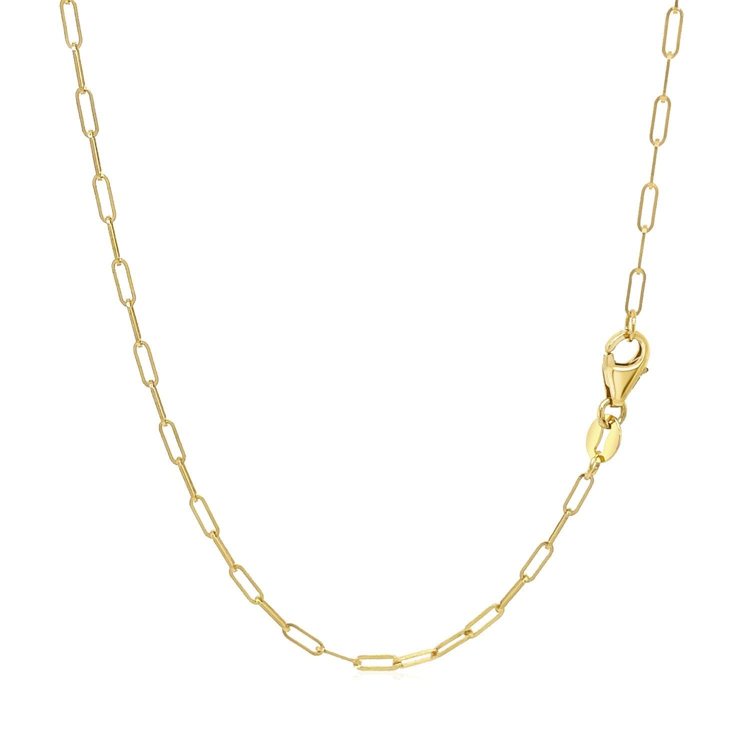 18K Yellow Gold Fine Paperclip Chain (1.50 mm) Bids.com