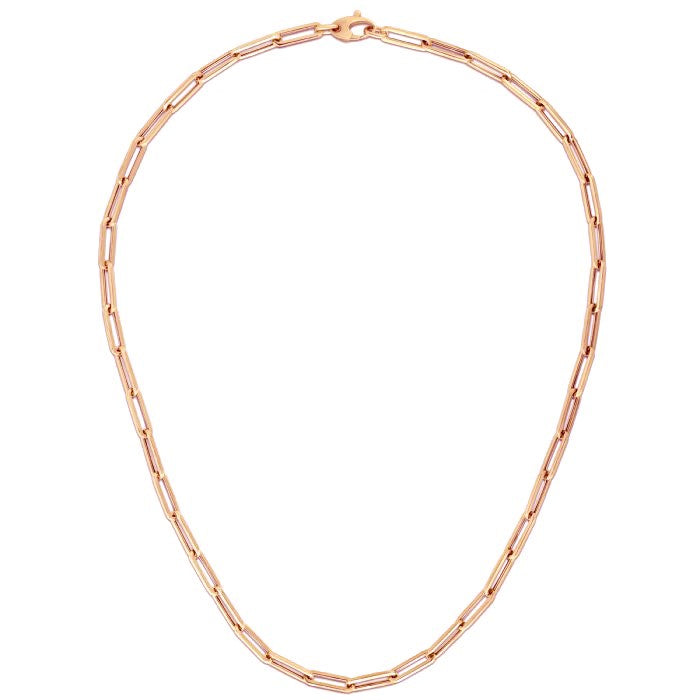 14K Rose Gold Bold Paperclip Chain (4.2 mm) Bids.com