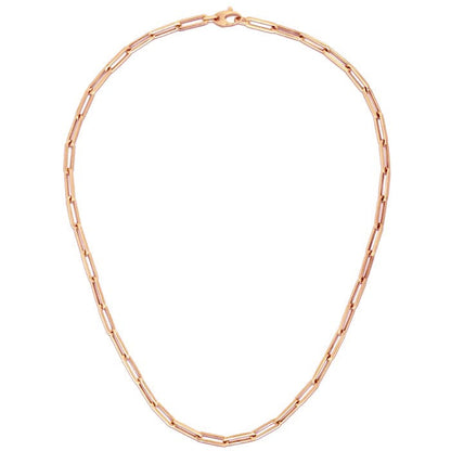 14K Rose Gold Bold Paperclip Chain (4.2 mm) Bids.com