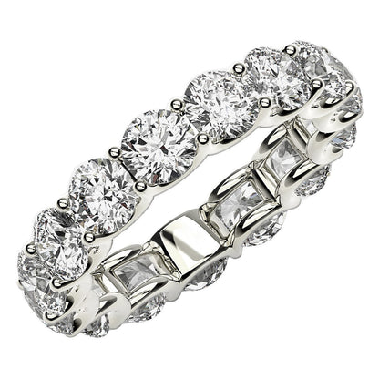 Round Cut Lab Grown Diamond Eternity Ring in 14k White Gold (5 cttw FG/VS2) Bids.com