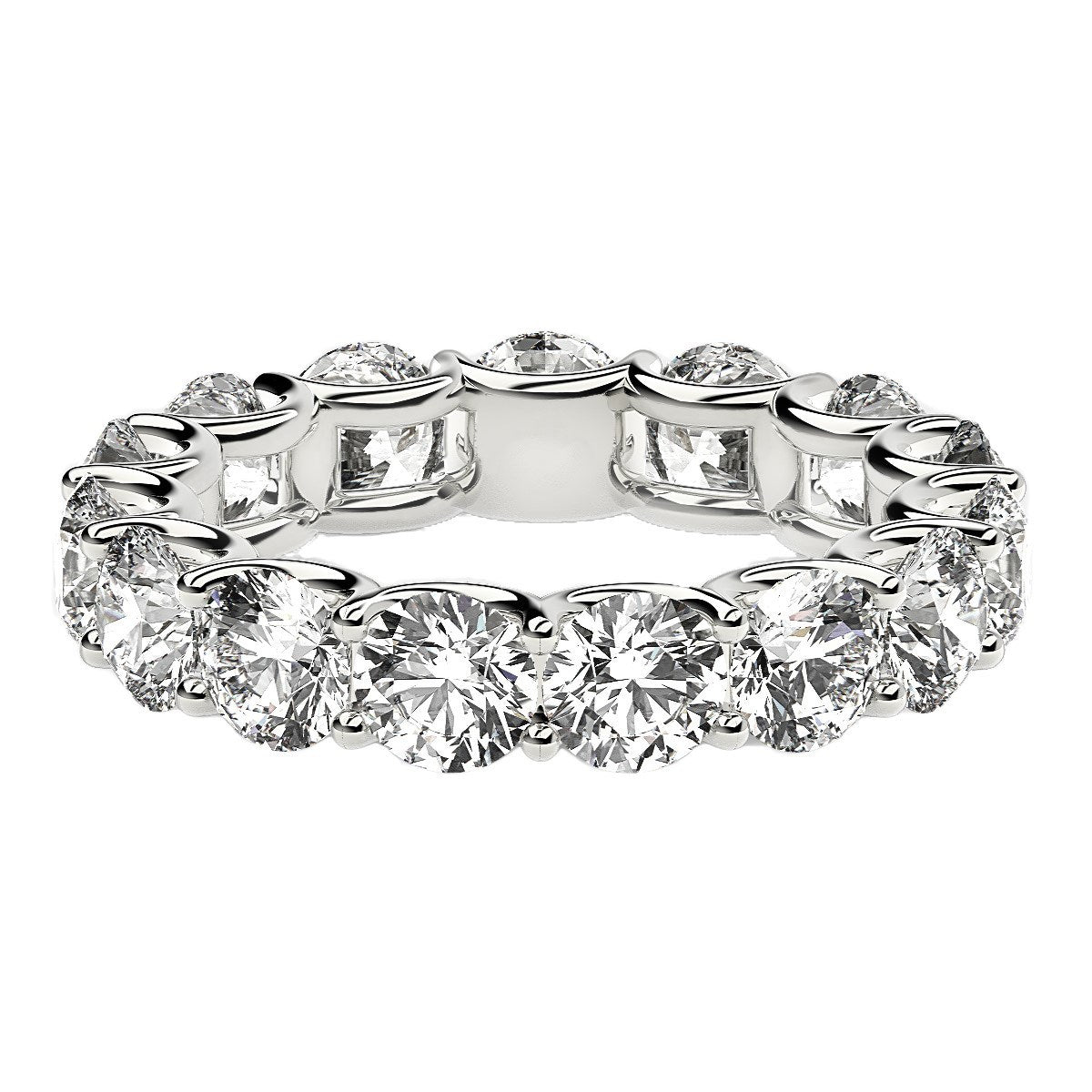 Round Cut Lab Grown Diamond Eternity Ring in 14k White Gold (5 cttw FG/VS2) Bids.com