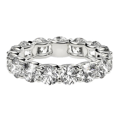 Round Cut Lab Grown Diamond Eternity Ring in 14k White Gold (5 cttw FG/VS2) Bids.com