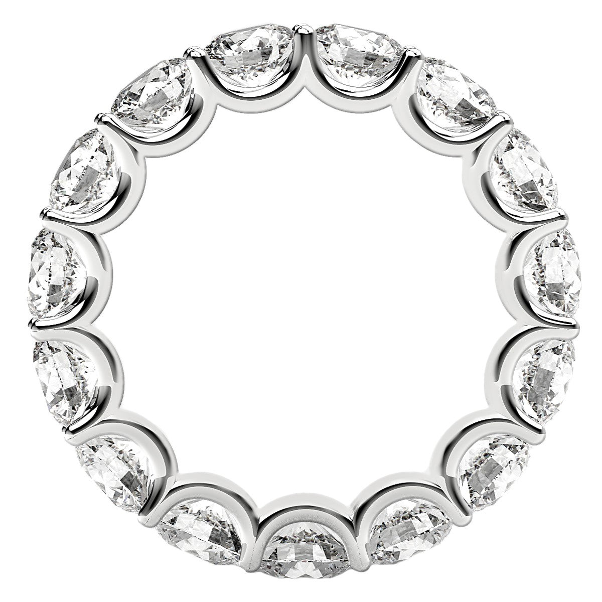 Round Cut Lab Grown Diamond Eternity Ring in 14k White Gold (5 cttw FG/VS2) Bids.com