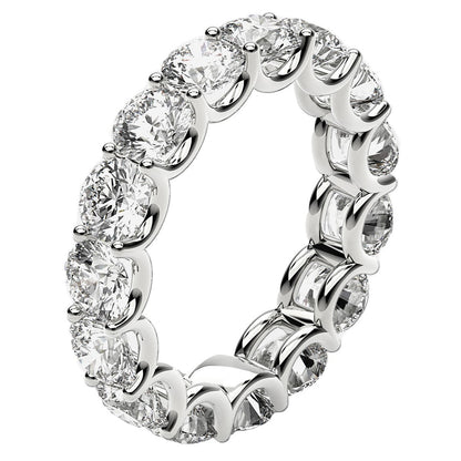 Round Cut Lab Grown Diamond Eternity Ring in 14k White Gold (5 cttw FG/VS2) Bids.com