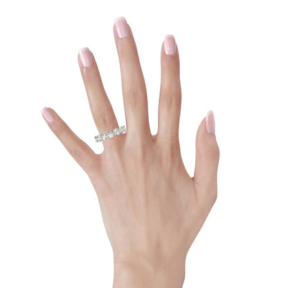 Round Cut Lab Grown Diamond Eternity Ring in 14k White Gold (5 cttw FG/VS2) Bids.com