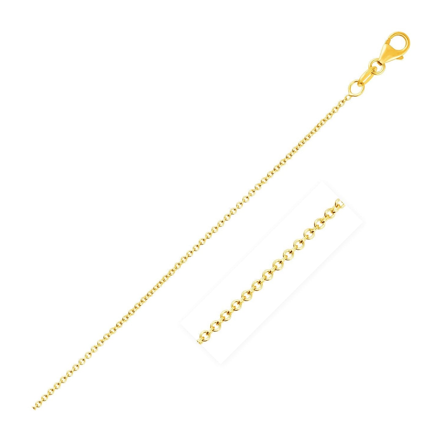 14k Yellow Gold Round Cable Link Chain 1.1mm Bids.com