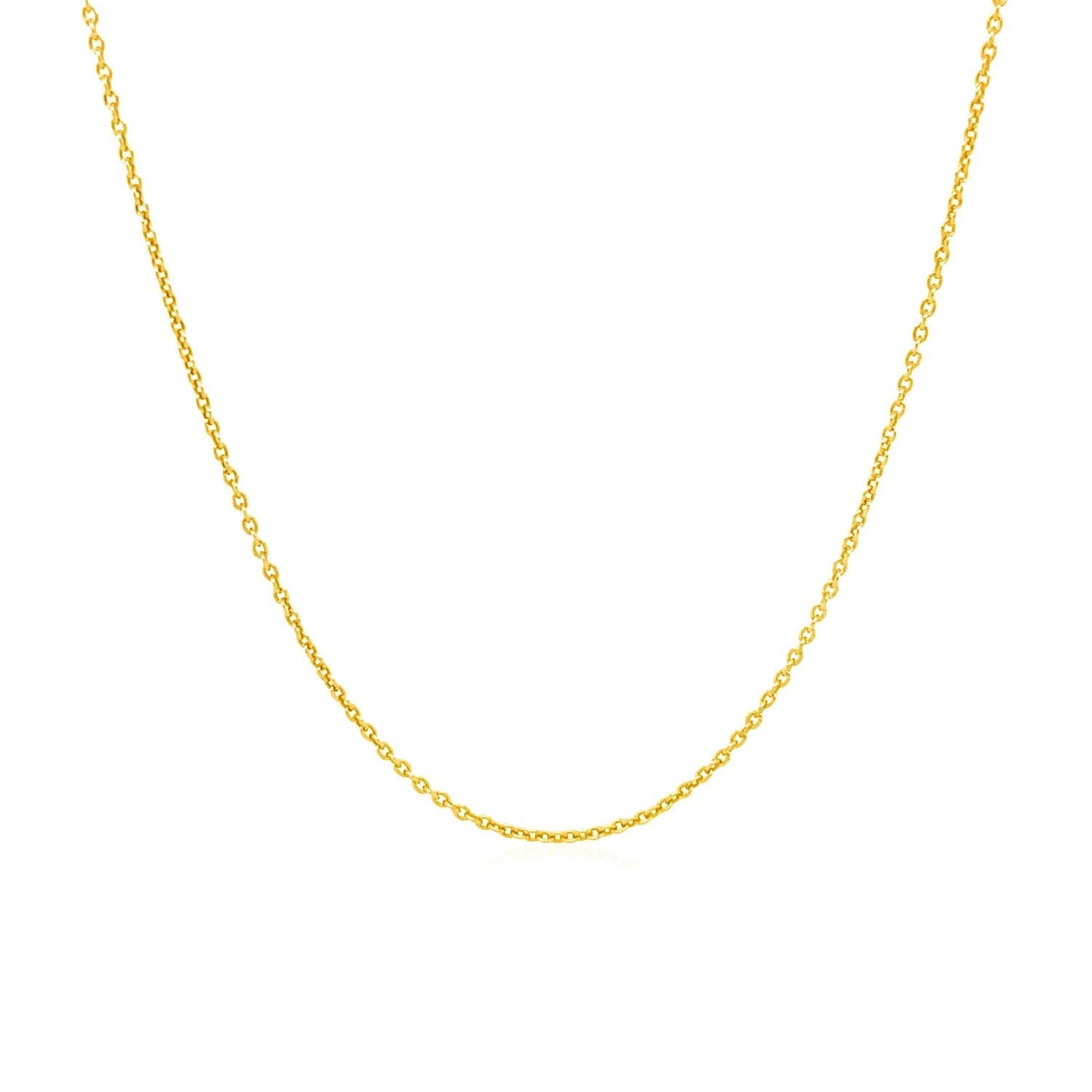 14k Yellow Gold Round Cable Link Chain 1.1mm Bids.com