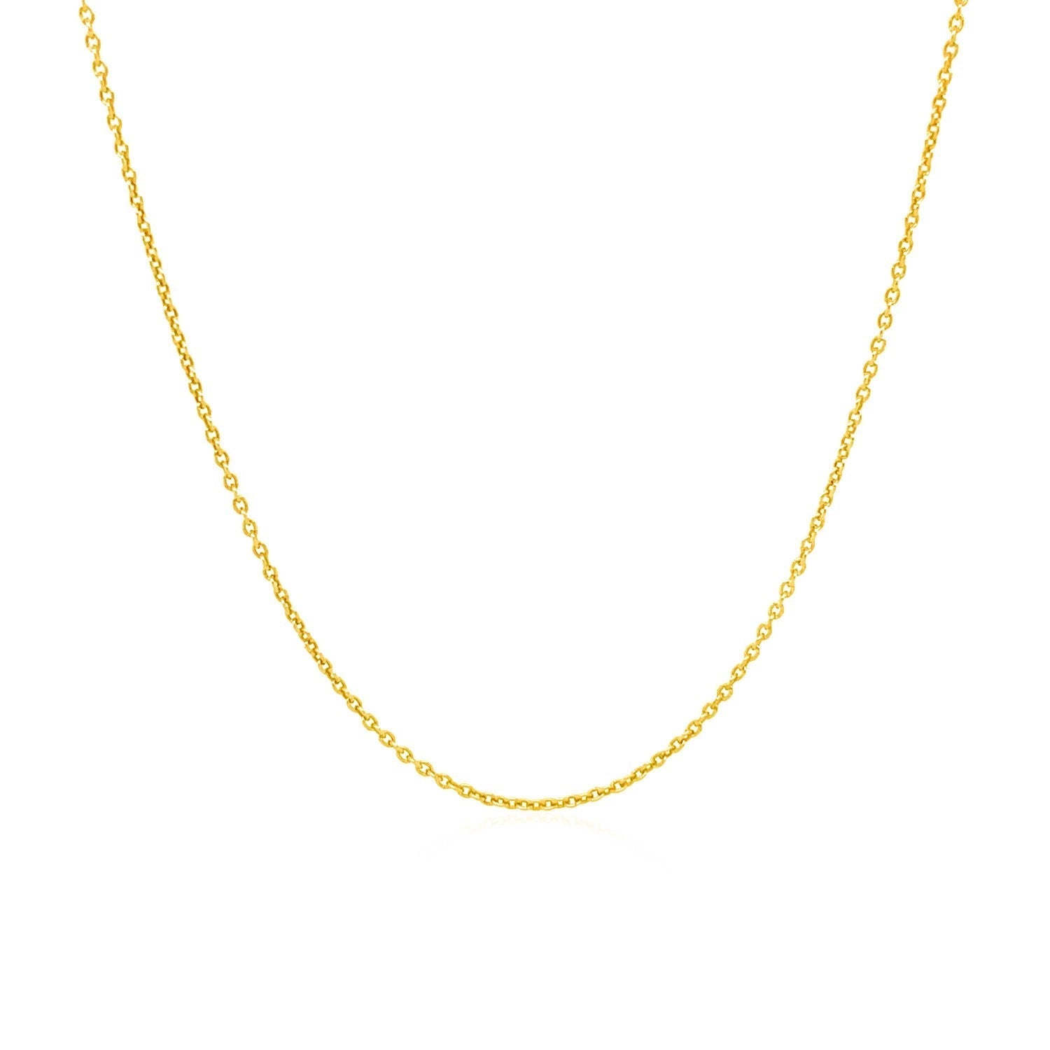 14k Yellow Gold Round Cable Link Chain 1.1mm Bids.com